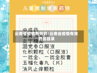 云南省疫情有效药/云南省疫情有效药品目录
