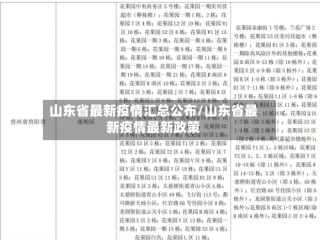 山东省最新疫情汇总公布/山东省最新疫情最新政策