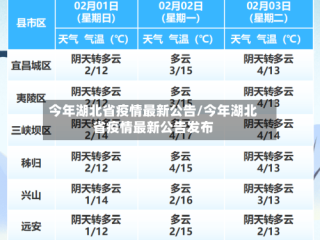 今年湖北省疫情最新公告/今年湖北省疫情最新公告发布