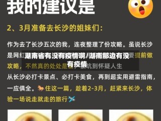 湖南省有没有疫情啊/湖南那边有没有疫情