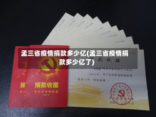 孟三省疫情捐款多少亿(孟三省疫情捐款多少亿了)