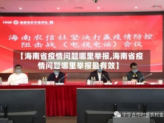 【海南省疫情问题哪里举报,海南省疫情问题哪里举报最有效】