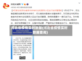 河北省疫情实时数据(河北省疫情实时数据查询)