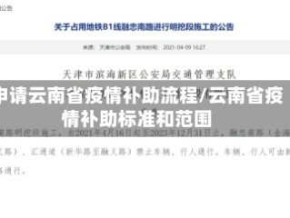 申请云南省疫情补助流程/云南省疫情补助标准和范围