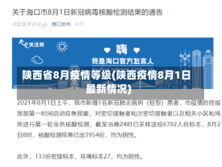 陕西省8月疫情等级(陕西疫情8月1日最新情况)