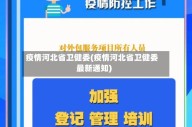 疫情河北省卫健委(疫情河北省卫健委最新通知)