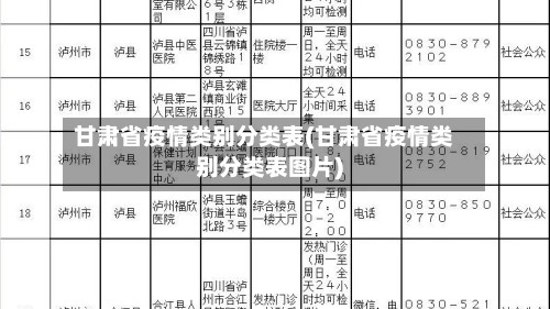甘肃省疫情类别分类表(甘肃省疫情类别分类表图片)