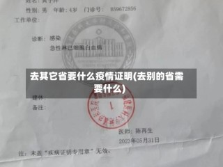 去其它省要什么疫情证明(去别的省需要什么)