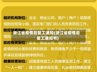 浙江省疫情后复工通知(浙江省疫情后复工通知书)