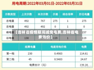 【吉林省疫情期间减免电费,吉林省电费涨价】