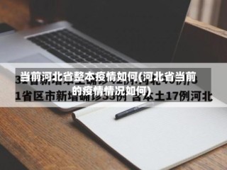 当前河北省整本疫情如何(河北省当前的疫情情况如何)