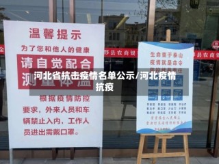 河北省抗击疫情名单公示/河北疫情抗疫