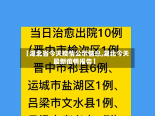 【湖北省今天疫情公示信息,湖北今天最新疫情报告】