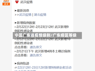 中国广东省疫情级别/广东疫区等级