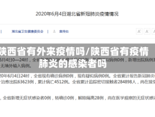 陕西省有外来疫情吗/陕西省有疫情肺炎的感染者吗