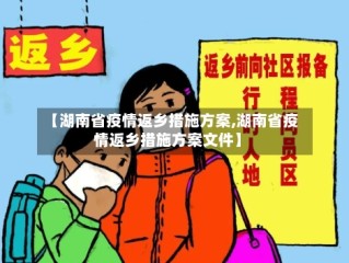 【湖南省疫情返乡措施方案,湖南省疫情返乡措施方案文件】