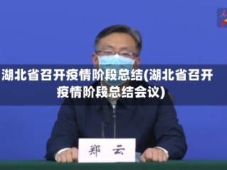 湖北省召开疫情阶段总结(湖北省召开疫情阶段总结会议)
