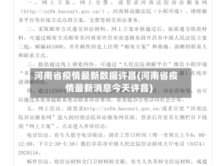 河南省疫情最新数据许昌(河南省疫情最新消息今天许昌)