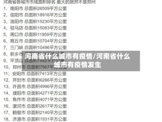 河南省什么城市有疫情/河南省什么城市有疫情发生