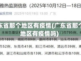 广东省那个地区有疫情(广东省那个地区有疫情吗)