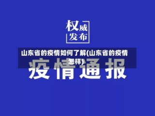 山东省的疫情如何了解(山东省的疫情怎样)