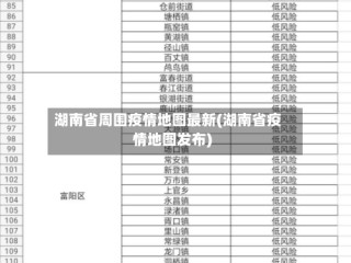 湖南省周围疫情地图最新(湖南省疫情地图发布)