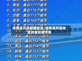 疫情高风险都哪些省/疫情高风险地区的省份城市有