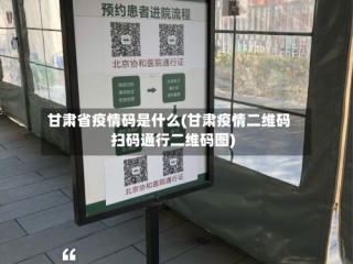 甘肃省疫情码是什么(甘肃疫情二维码扫码通行二维码图)