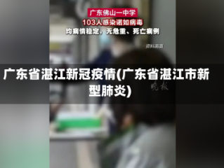 广东省湛江新冠疫情(广东省湛江市新型肺炎)