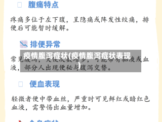疫情腹泻症状(疫情腹泻症状表现)