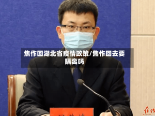 焦作回湖北省疫情政策/焦作回去要隔离吗