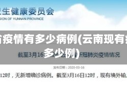 云南省疫情有多少病例(云南现有病例多少例)