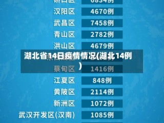 湖北省14日疫情情况(湖北14例)