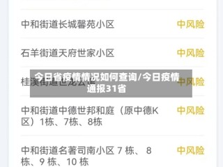 今日省疫情情况如何查询/今日疫情通报31省