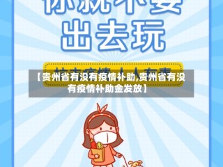 【贵州省有没有疫情补助,贵州省有没有疫情补助金发放】