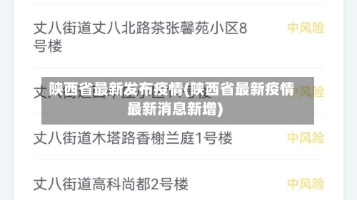陕西省最新发布疫情(陕西省最新疫情最新消息新增)
