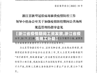 【浙江省疫情期间工资发放,浙江省疫情用工补助】