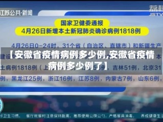 【安徽省疫情病例多少例,安徽省疫情病例多少例了】