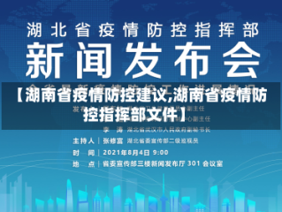 【湖南省疫情防控建议,湖南省疫情防控指挥部文件】