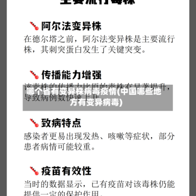 哪个省有变异株病毒疫情(中国哪些地方有变异病毒)