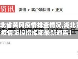 【湖北省黄冈疫情排查情况,湖北黄冈疫情防控指挥部最新通告】