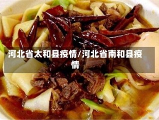 河北省太和县疫情/河北省南和县疫情