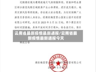 云南省最新疫情最新通报/云南省最新疫情最新通报今天