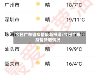 今日广东省疫情最新报道/今日广东疫情新增情况