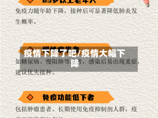 疫情下降了吧/疫情大幅下降