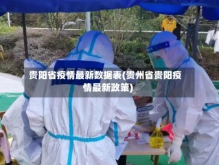 贵阳省疫情最新数据表(贵州省贵阳疫情最新政策)