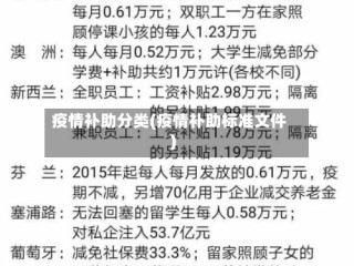 疫情补助分类(疫情补助标准文件)