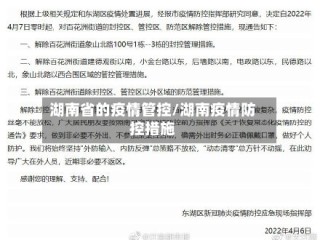 湖南省的疫情管控/湖南疫情防控措施