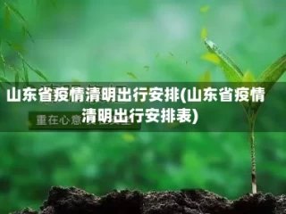 山东省疫情清明出行安排(山东省疫情清明出行安排表)