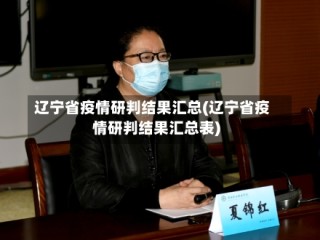 辽宁省疫情研判结果汇总(辽宁省疫情研判结果汇总表)